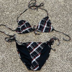 plaid two-piece bikini